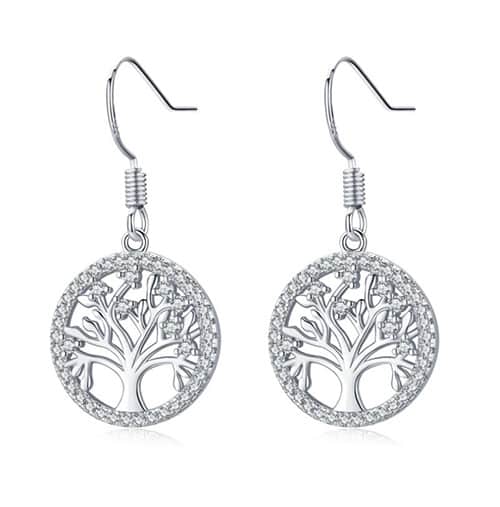 Boucles d’oreilles pendantes arbre de vie